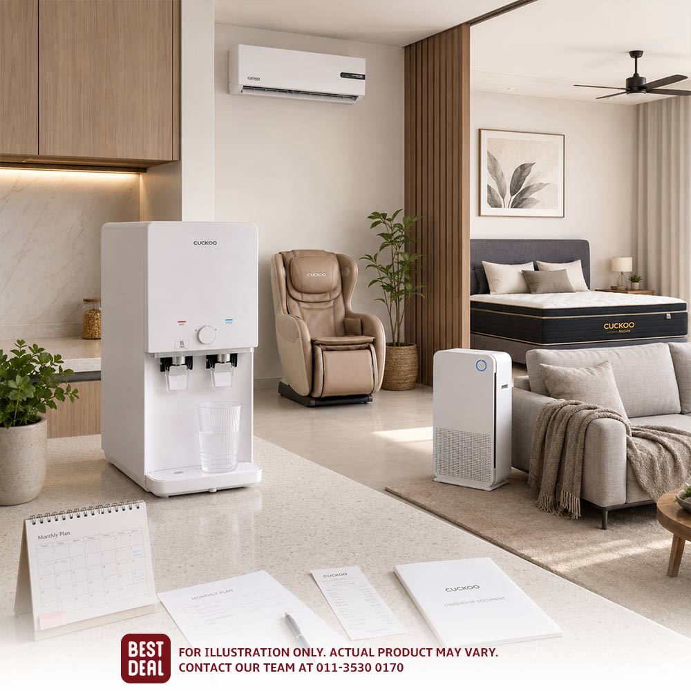 Compare CUCKOO Rent to Own and Outright Purchase plans in Malaysia